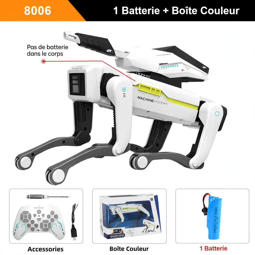Teeggi Multifunction RC Mechanical Dog Electric RC Intelligent Robot Dog with turret Educational Toy Bionic Smart Robot Toy Gift