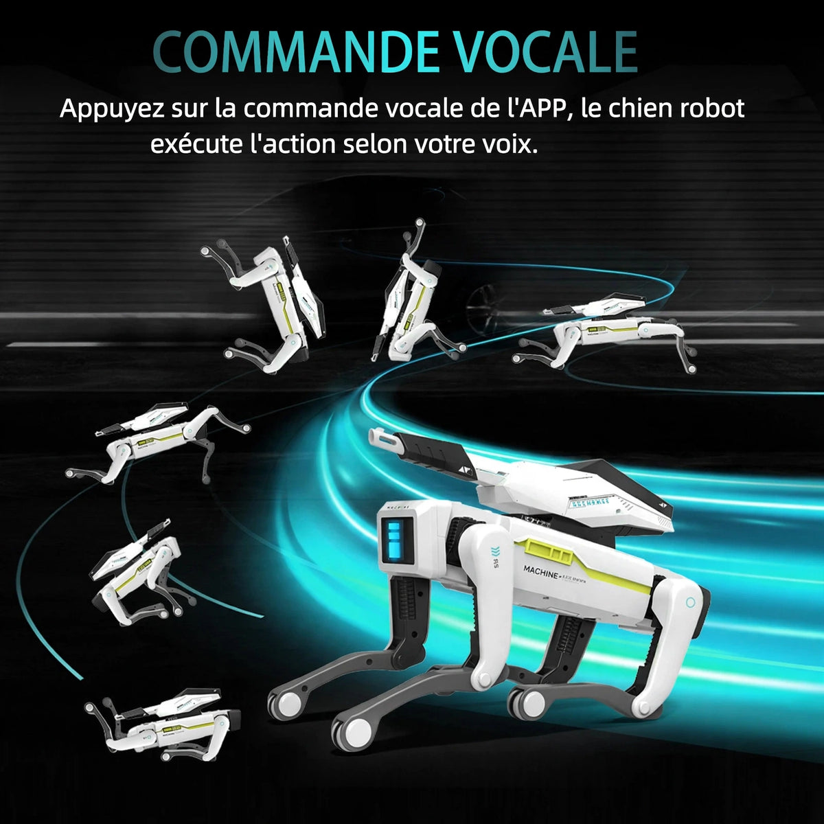 Teeggi Multifunction RC Mechanical Dog Electric RC Intelligent Robot Dog with turret Educational Toy Bionic Smart Robot Toy Gift