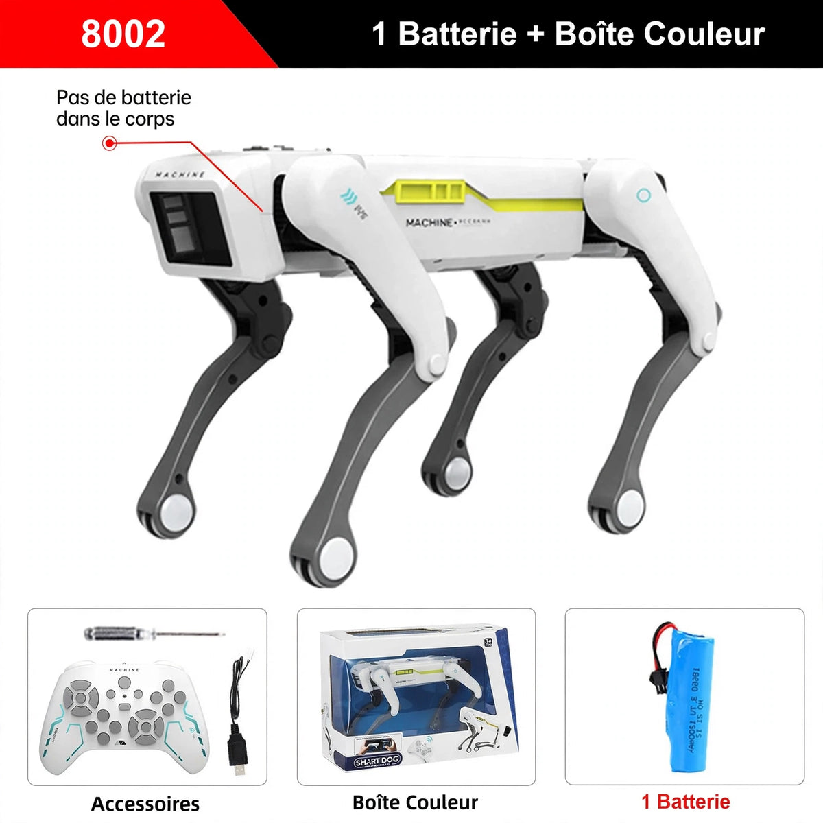 Teeggi Multifunction RC Mechanical Dog Electric RC Intelligent Robot Dog with turret Educational Toy Bionic Smart Robot Toy Gift