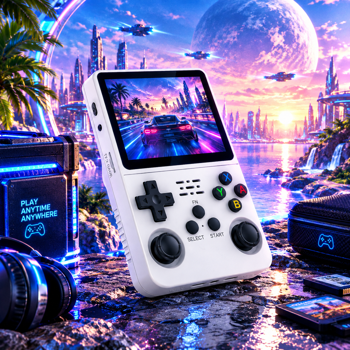 Console rétro portable – Double système, 64/128 Go"