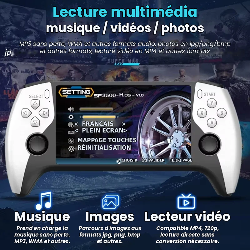 Console Rétro Portable SF3500 — Traverse l'espace-temps