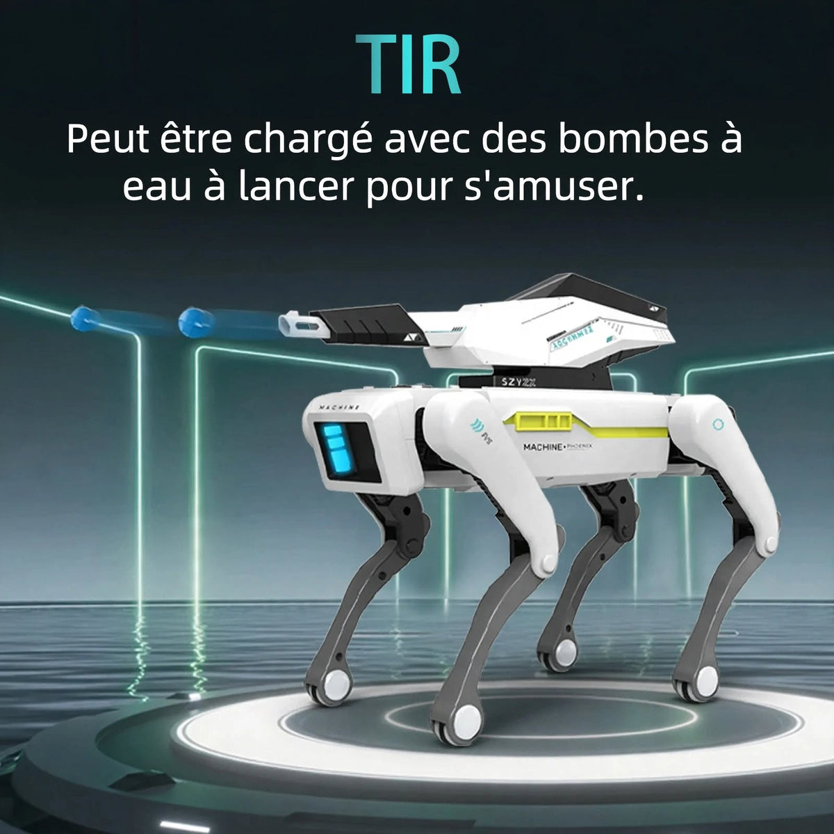 Teeggi Multifunction RC Mechanical Dog Electric RC Intelligent Robot Dog with turret Educational Toy Bionic Smart Robot Toy Gift